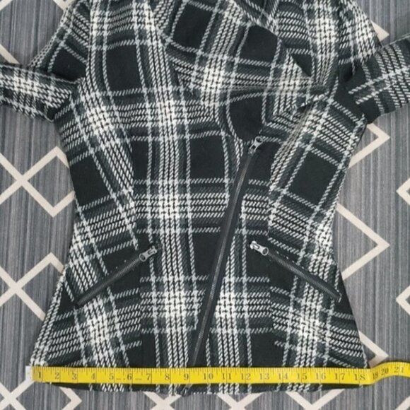DYNAMITE wool blend asymmetrical plaid jacket - Picture 12 of 13